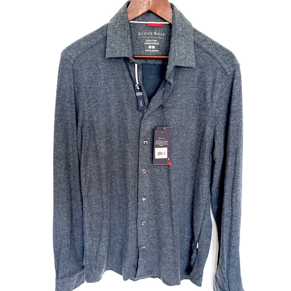 NWT - Stone Rose Mens long sleeve jersey button up